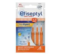 Efiseptyl - Brossettes Interdentaires Clean Expert 1,1mm - Sachet Refermable - Avec Traitement Antibactérien - Sachet de 6 Brossettes
