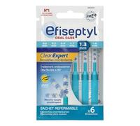 Efiseptyl - Brossettes Interdentaires Clean Expert 1,3mm - Sachet Refermable - Avec Traitement Antibactérien - Sachet De 6 Brossettes