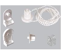 EFIXS 1x kit Montage/Set réparation pour Stores enrouleurs axe 25 mm - Support en PVC - Comprenant Support/Support, palan à chaîne, Longueur chaîne Environ 120 cm (Circulation : 240 cm) - Blanc
