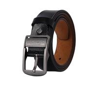 EFLAL Ceinture en cuir véritable pour hommes, grande taille 105-170cm, ceinture décontractée d'affaires à boucle ardillon noire mate