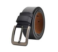 EFLAL Ceinture en cuir véritable pour hommes, grande taille 105-170cm, ceinture en jean en cuir de vache avec boucle ardillon noire mate