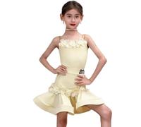 EFLALYHG Robe de Danse Latine pour Filles, Tenue de compétition Salsa Rumba pour Spectacles et soirées dansantes
