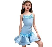 EFLALYHG Robe de Danse Latine pour Filles, Tenue de compétition Salsa Rumba pour Spectacles et soirées dansantes