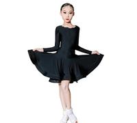 EFLALYHG Robe de Danse Latine Professionnelle pour Filles, idéale pour Les Danses de Salon, la Rumba, Le cha-cha, la Samba, Le Carnaval, Les entraînements et Les compétitions,Noir,170