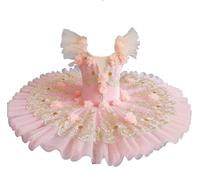 EFLALYHG Rose,170, Robe de Tutu de Ballet Professionnelle pour Filles, Costume de compétition de Danse sur scène pour Enfants Princesse Plateau crêpe lac des cygnes