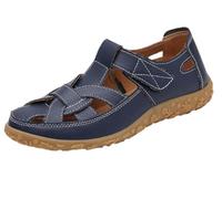 EFLALYHG Sandales orthopédiques en Cuir pour Femmes, Sandales Romaines décontractées antidérapantes Chaussures de Gladiateur décontractées d'été Trous Creux pour Vacances et Plage,Bleu,38 EU