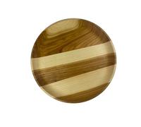 EFO Assiette ronde en bois - Plateau de service rond rustique en bois de cerisier - Idéal comme bougeoir, plateau à goûter, planche à fromage ou bol à fruits - (taille 30 cm)