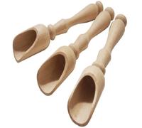 efo Ensemble de 3 Cuillères en Bois à Longs Manches - Cuillères en Bois Polyvalentes - Pelles à Sel et à Épices en Bois - Cuillère à Sel de Bain Rustique - Cuillère à Graines en Bois - taille 3 x 14cm