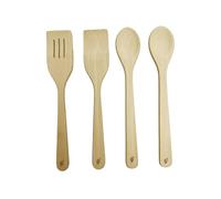 efo Lot de 4 spatules en bois pour cuisine - Cuillères en bois - Spatule ajourée pour œufs de poisson - Spatule à fente - Spatule à aliments - Essentiels de cuisine pour mélanger - Cadeau de pendaison