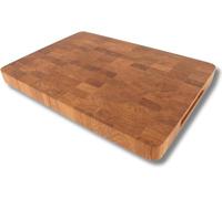 EFO Planche à découper en bois 50 x 35 x 4 cm | Planche à découper en bois de chêne - Douce pour les couteaux et durable | Planche à découper double face avec poignées pratiques | Grande planche en