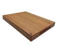EFO Planche à découper en bois de hêtre 50 x 35 x 4 cm | Planche à découper avec bords arrondis | Bloc de cuisine pour servir, trancher et couper en dés | Planche à pain avec poignées pratiques |