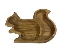 EFO Plateau décoratif en bois pour snacks | Plat de service en chêne naturel fait main au design charmant | Idéal pour servir des noix et des fruits | Forme de Écureuil