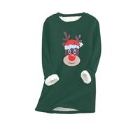EFOFEI Femme Pull De Noël en Cadeau Sweat-Shirt Chaud Et Confortabletout Assorti Au Pull en Peluche Vert L