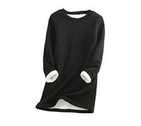 EFOFEI Femmes Manches Longues Col Rond Pull Mignon Cat Claw Imprimé Tunique Top Mignon Fille École Casual Jumper Plus Laine Mélange Sweat Chaud Noir XL