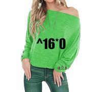 EFOFEI Haut à Manches Longues avec épaules Dénudées Détails Boutonnés Et Style à La Mode pour Femme Vert 14XL