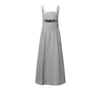 EFOFEI Robe sans Manches Femme avec Bretelles Longue Robe Maxi Sportive en Coton Axée sur La Mode Active Gris Blanc XS