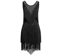 EFOGEP Robe de danse latine à franges pour femmes - Vintage 1920s - Sans manches - Sexy - Cocktail - Cocktail de fête - Mini - Tango - Samba - Cha cha - Vêtement de club - Robes de bal - Costumes