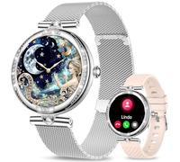 Efolen Montre Connectée Femme avec Appel Bluetooth, 1.19" AMOLED HD Smartwatch Santé Au Féminin, 120 Modes Sportifs, Sommeil, Fréquence Cardiaque, SpO2, Calories IP68 Podometre Android iOS Argent