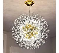 EFPD Lustre en cristal avec feux d'artifice, lustre moderne à pissenlits (16 lampes, or)