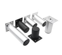 EFRJUWI 4 pièces/Ensemble Pieds de Meuble en Aluminium Pied d'armoire Bricolage épaissir réglable 6-30CM TV Support Jambe Salle Bain pour Le Cadre Central(Height 6cm - Black)