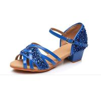 EFRJUWI Chaussures Maman et Fille for Adultes Enfants, Chaussures de Danse Standard for Femmes, Bottes Latine, à Talons for(Blue,35)