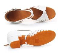 EFRJUWI Enfants Chaussures De Danse Latine Blanc Latines Filles Été Moderne Jazz Latin Valse Tango Ventre Salle Bal Sandales(White E Style,33)