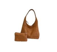 EFRJUWI Ensemble de sacs fourre-tout 2 en 1 for femme, daim, couleur unie, grande capacité pour Shopping, Voyages, Datation(Brown)