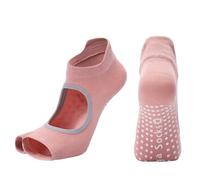 EFRJUWI Lot de 3 paires chaussettes yoga antidérapantes for femme, idéales for le Pilates, ballet, la barre, danse, les pieds nus, fitness, gym, sport(Pink)