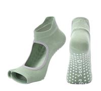 EFRJUWI Lot de 3 paires chaussettes yoga antidérapantes for femme, idéales for le Pilates, ballet, la barre, danse, les pieds nus, fitness, gym, sport(Green)