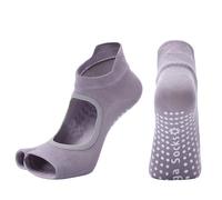 EFRJUWI Lot de 3 paires chaussettes yoga antidérapantes for femme, idéales for le Pilates, ballet, la barre, danse, les pieds nus, fitness, gym, sport(Purple)