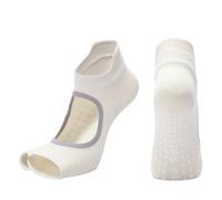 EFRJUWI Lot de 3 paires chaussettes yoga antidérapantes for femme, idéales for le Pilates, ballet, la barre, danse, les pieds nus, fitness, gym, sport(White)