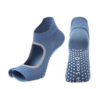 EFRJUWI Lot de 3 paires chaussettes yoga antidérapantes for femme, idéales for le Pilates, ballet, la barre, danse, les pieds nus, fitness, gym, sport(Blue)