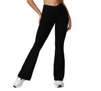 EFRJUWI Pantalon Évasé Taille Haute for Femmes, Couleur Unie, Sexy, Élastique, Levage des Fesses, Yoga, Entraînement, Course, Push Up(3,S)