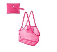 EFRJUWI Sac en maille portable, sacs de rangement for jouets, natation, grand sac plage for serviettes, trousse maquillage for femmes(Rose red)