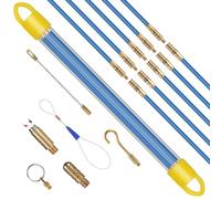 EFUTURETIME 10 x Aiguille Fibre Optique Tire Fil Baguette Electrique 33CM (Ø 4mm) Fibre de Verre Flexible, Jeu de Baguettes Fibre de Verre avec Accessoires