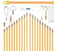 EFUTURETIME 10 x Aiguille Tire Fil Electrique Fibre de Verre 1M (Ø 4mm x 4, Ø 6mm x 6), Aiguille Fibre Optique Flexible, Jeu de Baguettes Fibre de Verre avec 9 Accessoires