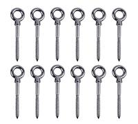 EFUTURETIME 12 x Boulon à Œil M8 x 80 mm Piton à Visser en Inox 304