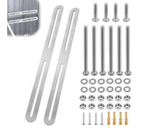 EFUTURETIME 2 pcs. Fixations de Clôture pour Boîtes aux Lettres, 360 x 24 x 3mm, Support de Grille en INOX pour Boîtes à Clés sur Portail, Connecteur Plat pour Meuble en Bois, Argenté