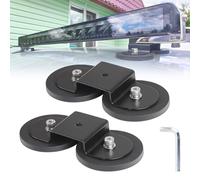 EFUTURETIME 2 Pcs Support Magnétique Caoutchouté Ø88mm pour Barre Lumineuse LED de Toit Universelle, Fort Magnétique Base Ventouse Support pour Toit, Capot, Pièce en N