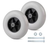 EFUTURETIME 2 x Roulette Avant Fauteuil de Rechange 190 mm Roues Pneus TPR sans Air pour Fauteuil Roulant et Rollators (Gris Clair)