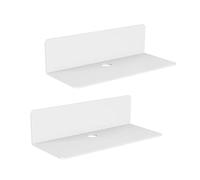 efuturetime 2PCS Étagère Murale Flottante en Acrylique 23 × 9,5cm, Blanc | Adhésive sans Percer avec 4 Clips Câble, Petite, pour Bureau, Salle de Bain, Cuisine, Chambre à Coucher