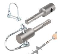 EFUTURETIME 2x Adaptateur SDS Plus avec Goupille pour Forets de Tarière ⌀40-150 mm, Visseuse Tarière à Pieux Foret de Puits Sans Fil, Robuste et Durable