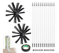 EFUTURETIME 4.8m Kit de Ramonage Poêle a Pellets, Hérisson Ramonage Diamètre 200mm, 9 Tiges de Ramonage Flexible de 410 mm, Utilisable avec Perceuse Visseuse pour Cheminée, Tuyaux, Sèche-Linge
