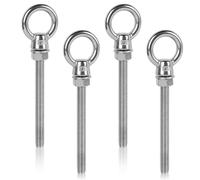 EFUTURETIME 4 x Boulon à œil M10 x 100mm Piton à Visser Long en Acier Inoxydable 304, œillet a Visser Ø10mm Piton avec Anneau, Boulon