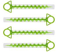 EFUTURETIME 4 x Piquets de Tente de Camping Piquet Sardines de Fixation Piquets Tente en Plastique à Vis 29cm avec 4 Tubes en Plastique Transparents, Vert