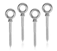 EFUTURETIME 4 x Piton à Visser M10 x 100mm Piton à Bois Long en Acier Inoxydable 304, oeillet a Visser Ø10mm Piton avec Anneau, Vis
