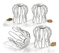 efuturetime 4X Crapaudine de Gouttière Réglable en INOX, Protection Anti-Feuilles Gouttières pour Ø70-100 mm, Tamis pour Gouttières Écoulement Rapide de L’Eau pour PVC Tuyau de Descente