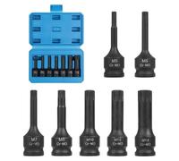EFUTURETIME 7 Pièces Douille XZN Mâle 3/8", M5, M6, M7, M8, M10, M12, M14, Jeu de Douille Allen avec Boîte, Embouts à Douze Pans en CR-MO