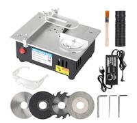 EFUTURETIME 96W Mini Scie Circulaire de Table avec 4 Lames de Scie Circulaire | Alimentation électrique Réglables à l'infini | 0-10 mm de Coupe Réglable | DIY, Découper de Petits Matériaux