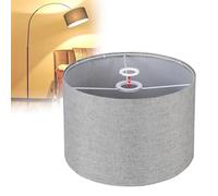 EFUTURETIME Abat-Jour en Tissu H20 X Ø 30 cm, Rond Cylindrique Lin Naturel Adapté Aux Douilles E14/E27, pour Lampadaire Plafonnier Suspension Applique Murale Lampe de Chevet Lampe de Table, Gris
